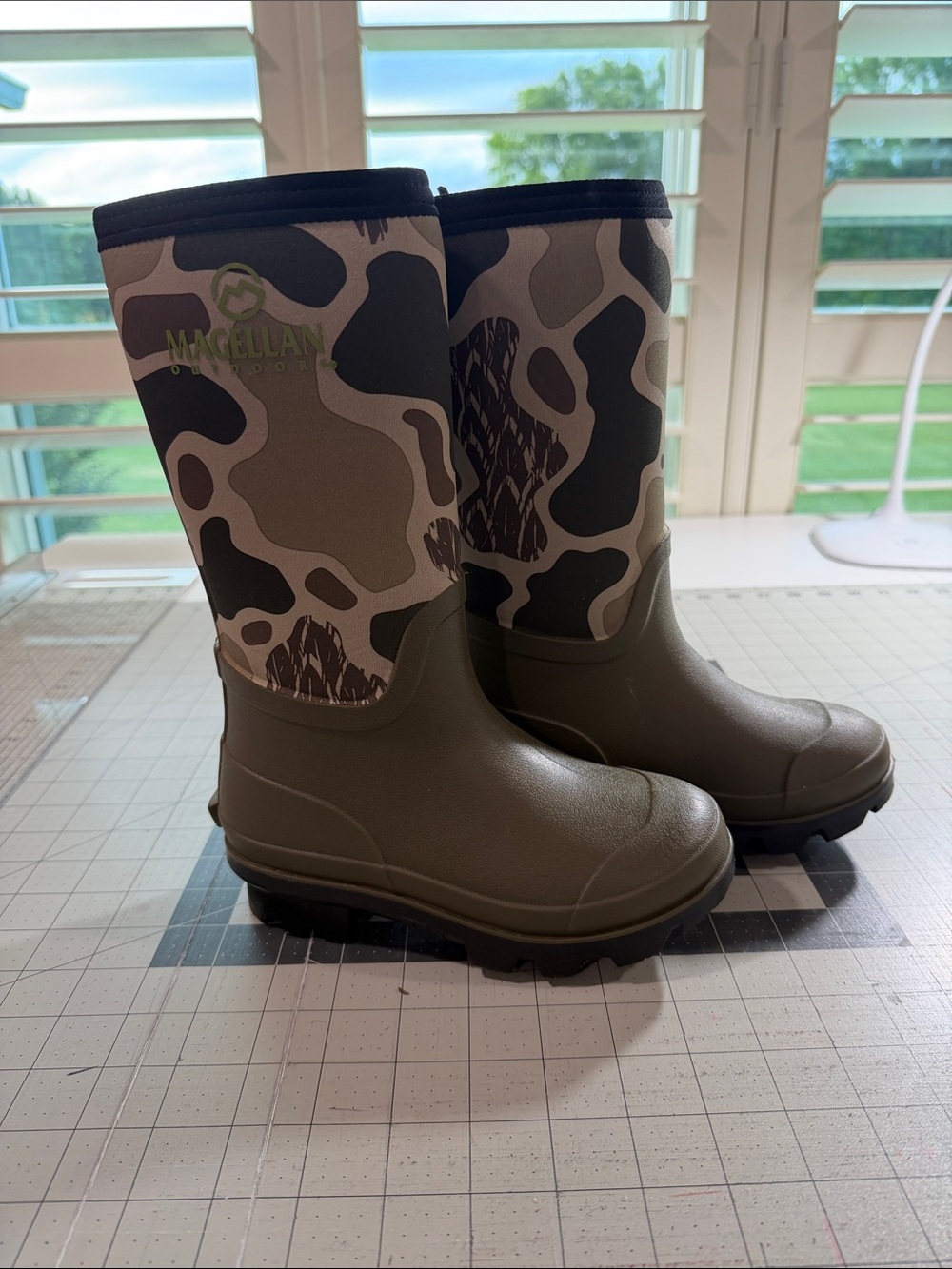 Magellan Outdoors Kids' Olive Green Camo Rain Boots